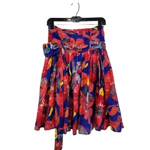 Sweet Sinammon Women's Cotton Multiprint Floral Midi Skirt - S